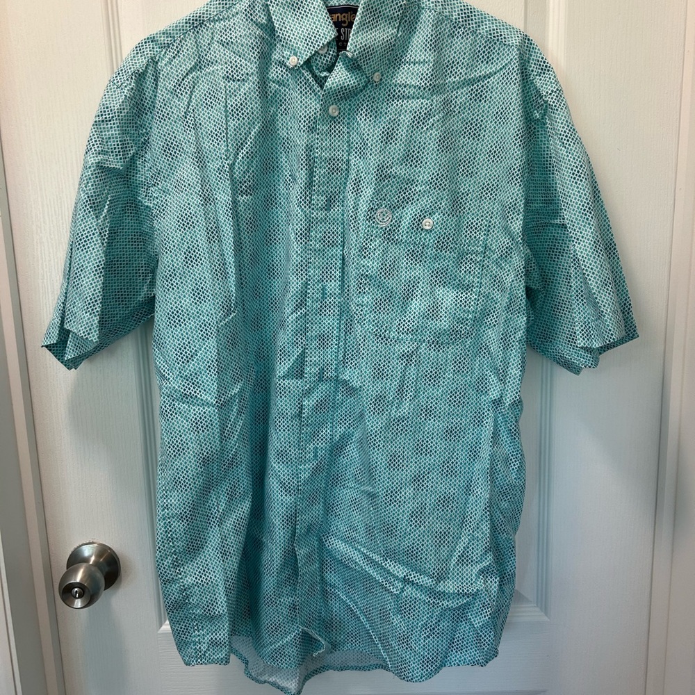 Wrangler teal button down